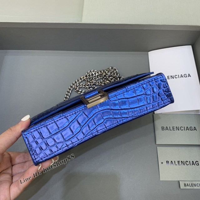 Balenciaga專櫃爆款鱷魚紋迷你女士肩背包 巴黎世家沙漏鏈條斜挎包 fyj1862